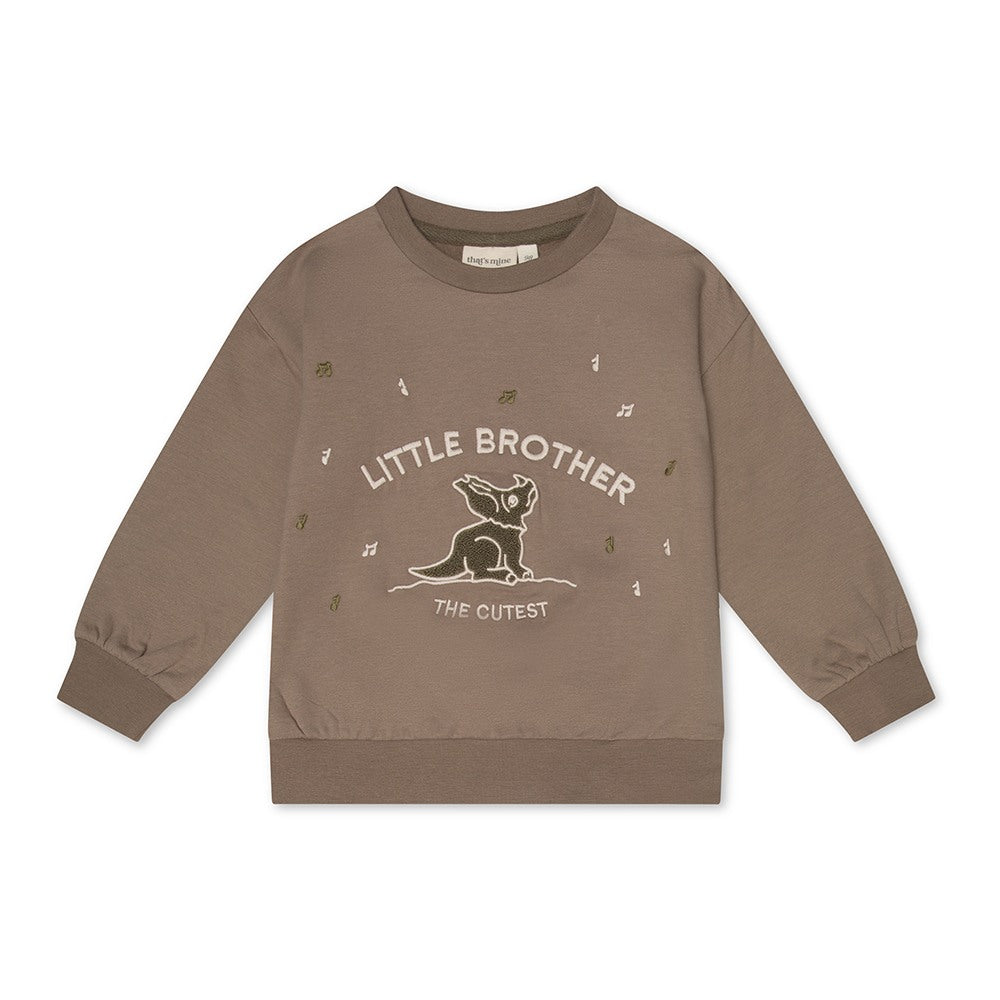 That's Mine Finley little brother sweatshirt - Fossil - 95% Organic cotton / 5% Elastane Buy Tøj||Skjorter & toppe||Sweatshirts||Alle||Favoritter||Søskende||personale||AW24 - VIP adgang||Efterår 2024 here.